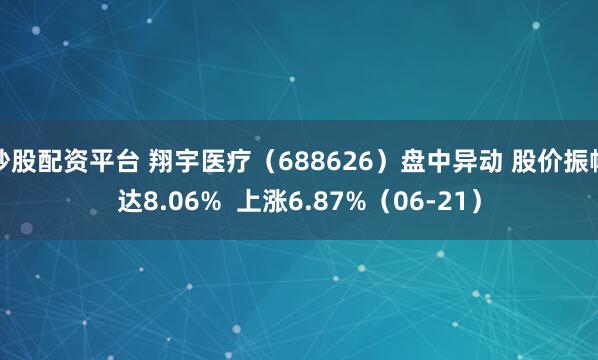 炒股配资平台 翔宇医疗（688626）盘中异动 股价振幅达8.06%  上涨6.87%（06-21）